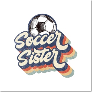 Retro Soccer Sister Mother's Day Posters and Art